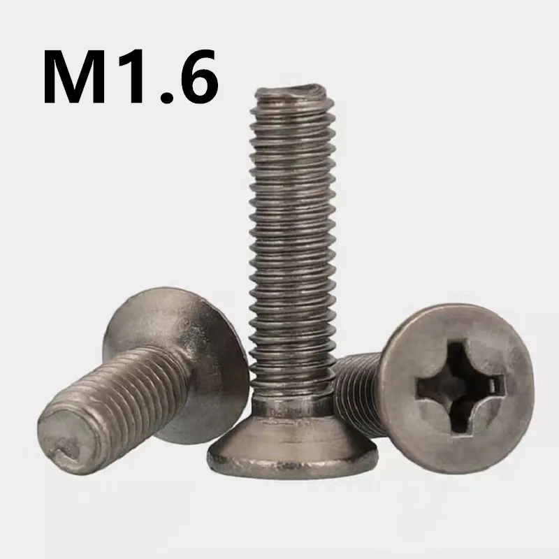 

10PCS M1.6x2/3/4/5/6/8/10mm Titanium screw Countersunk head DIN965 GB819 Pure titaniums GR2 Flat heads Phillips screws