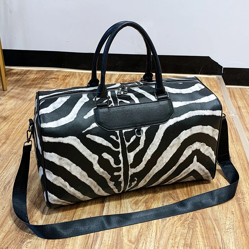 Jiessie&Angela Carry-on Suitcase Zebra Pattern Handbag Large Women Bag Duffels Shoulder Bag Tote Bags For Women travel suitcase