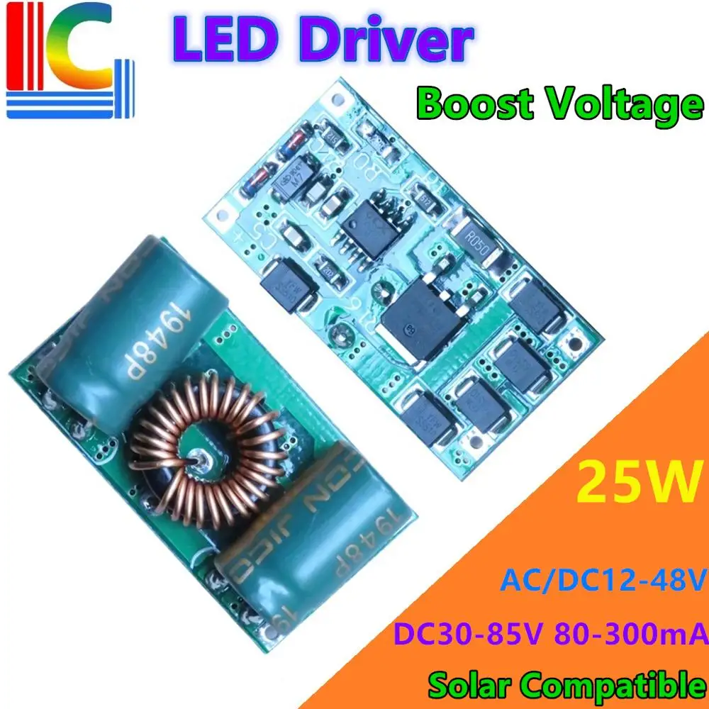 

12 В 24 в 36 в 48 в солнечный совместимый светодиодный драйвер Dc Boost источник питания 100 мА 120 мА 150 мА 180 мА 240 мА 300 мА Lightning трансформатор