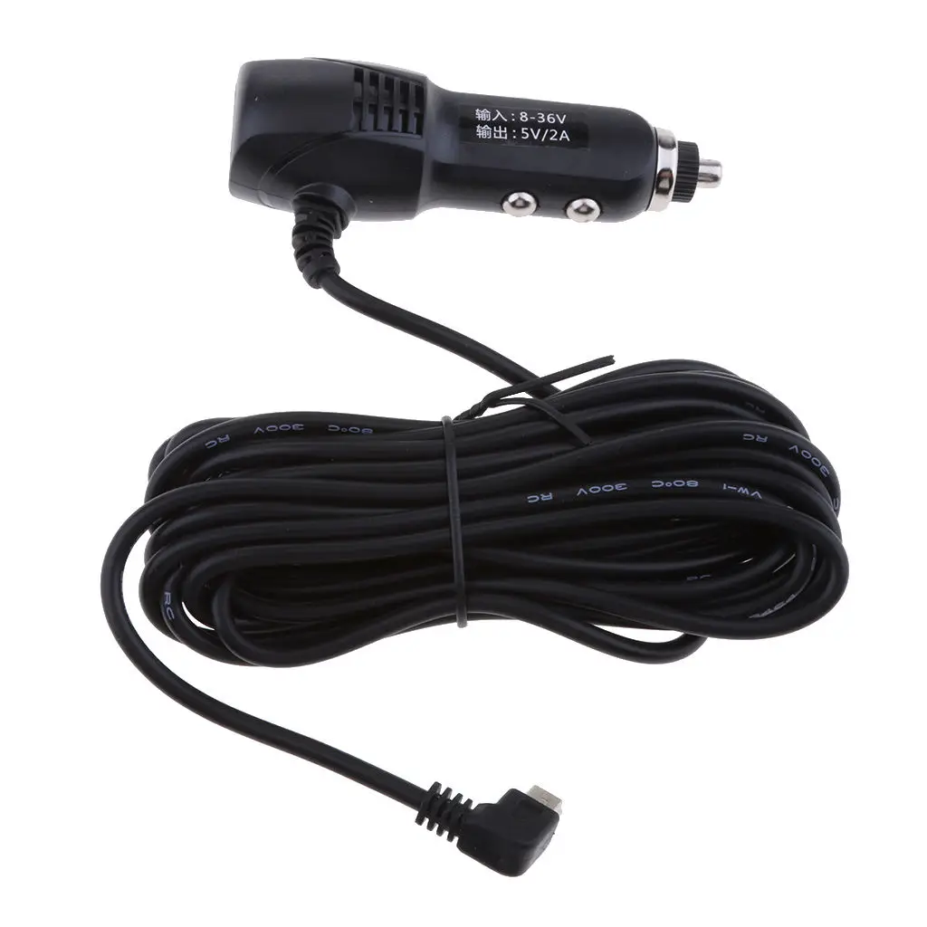 

3.5 Meters, Car Lighter Adapter, 8-36V to 5V/2A, Mini USB Right Bend Cables, for GPS DVR Charging,