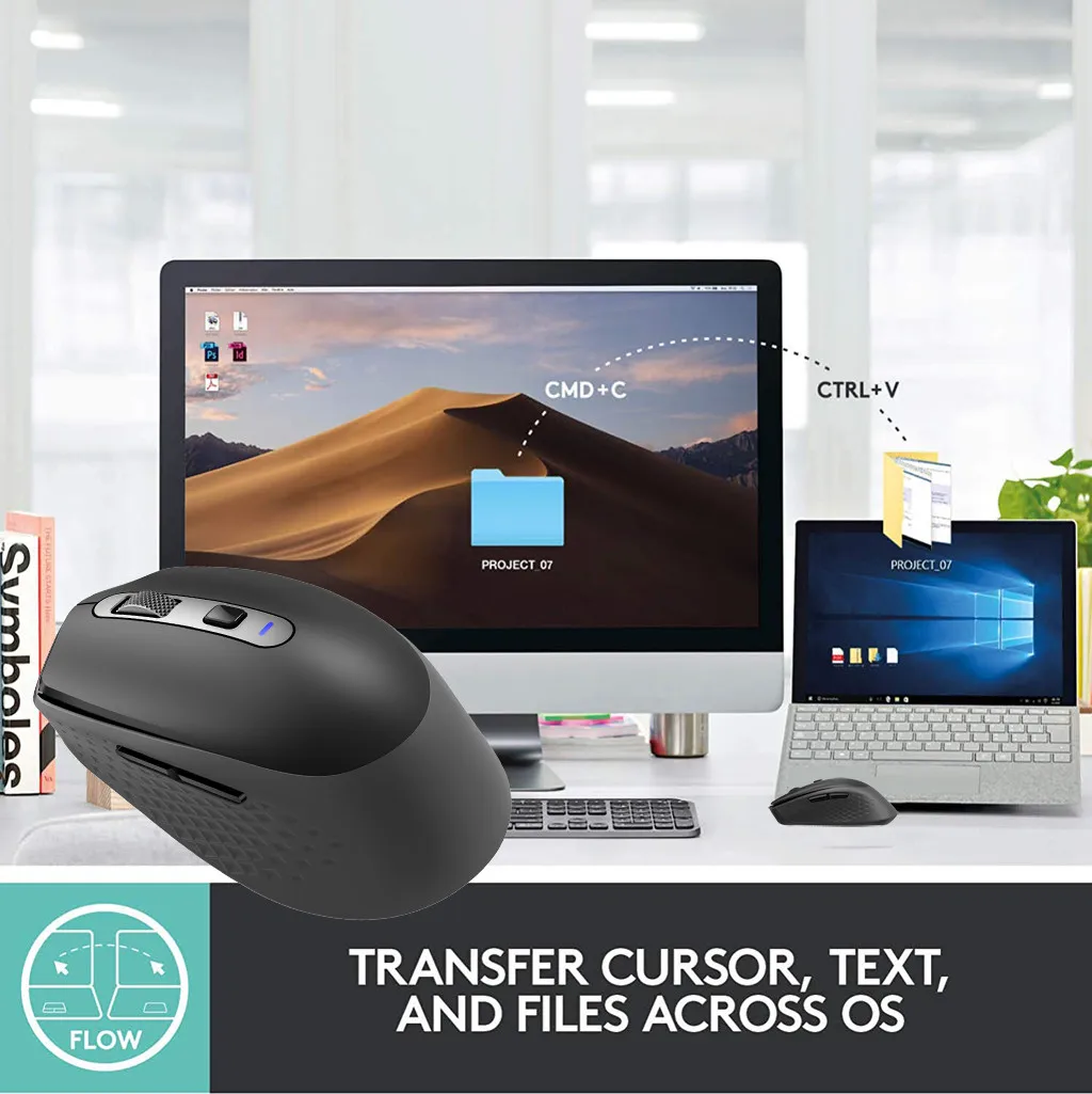 Беспроводная мышь используемая на любой эргономичной форме перезаряжаемая для