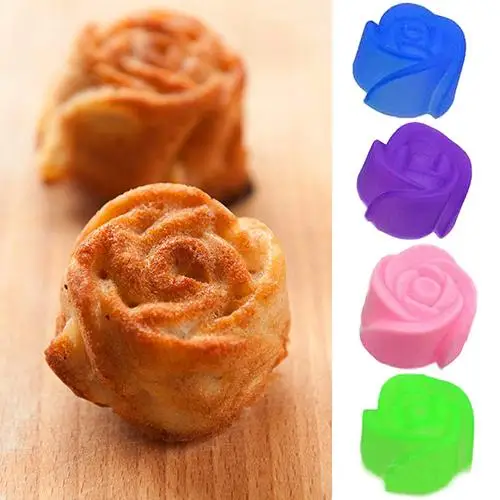 10 шт. силиконовая форма Роза DIY Muffin чашечка для печенья формы выпечки тортов и