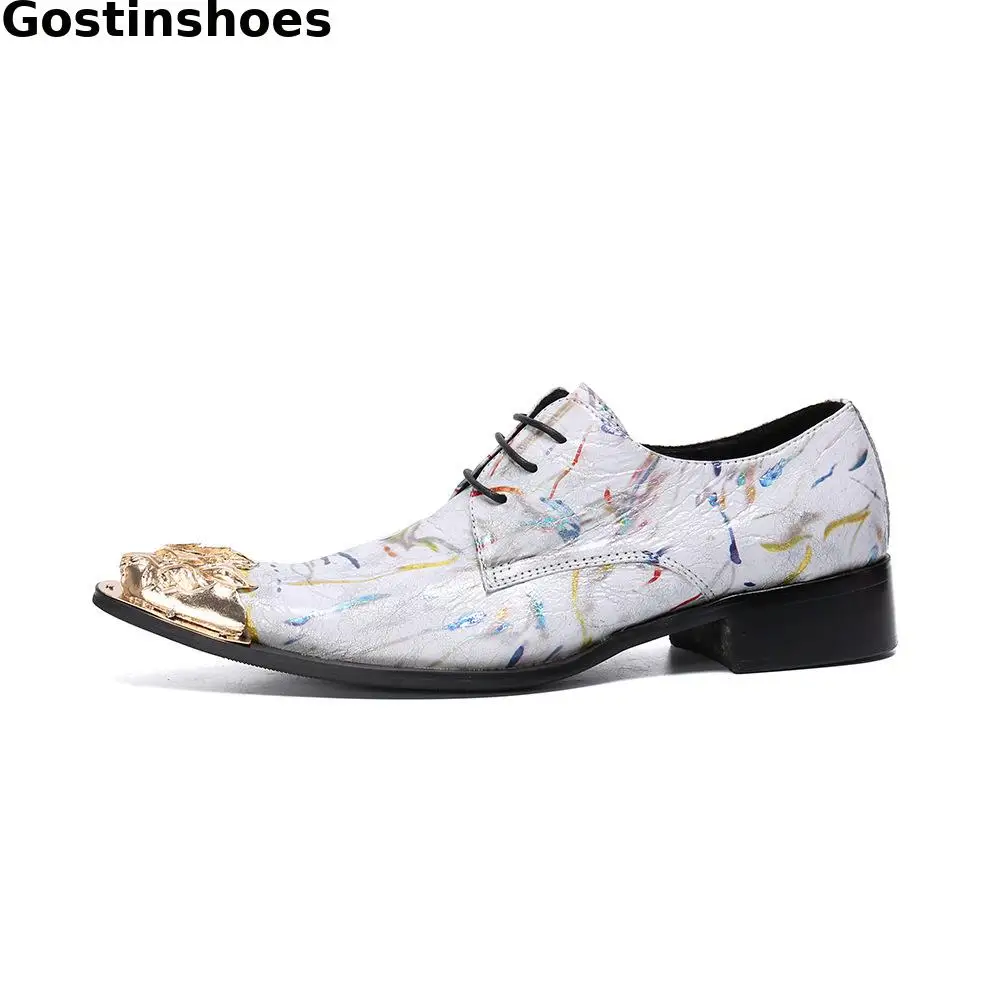 Элегантные мужские туфли из натуральной кожи белые повседневные кожаные с