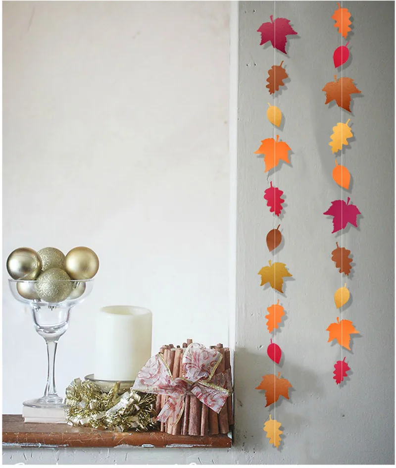 Гирлянда День благодарения баннер в виде кленового листа для украшения семейной