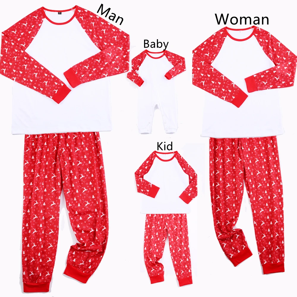 

Merry Christmas Family Pajamas Set 2021 Winter Long Sleeve T-Shirt+Long Pants Soft Casual Family Matching Outfits Mum Baby Look
