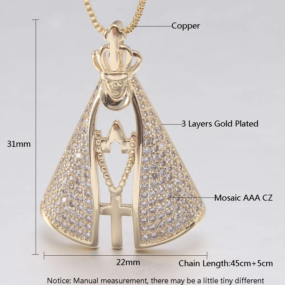 MHS. Солнце золотой цвет AAA циркон католические религиозные ювелирные изделия для