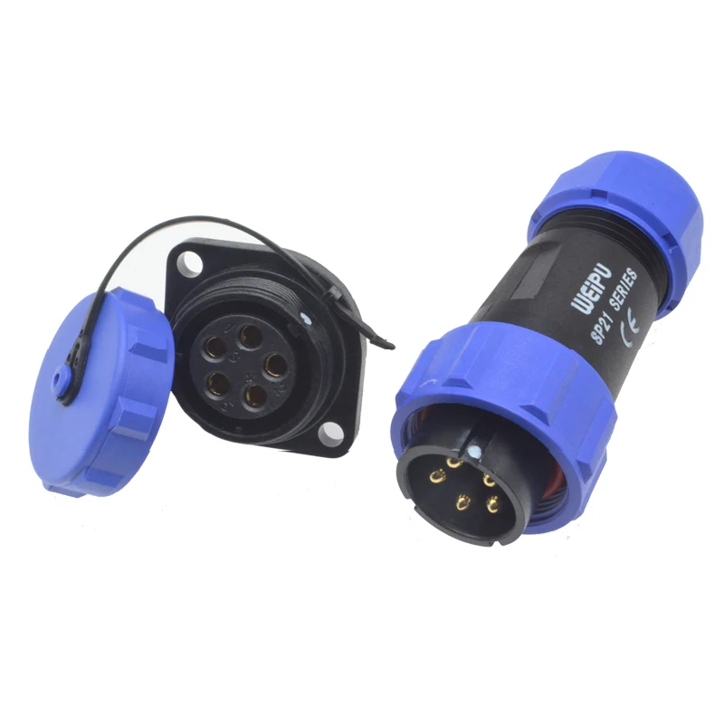 Разъем Weipu SP21 2 3 4 5 7 9 12 Pin IP68 штекер кабеля Женский 2-отверстие фланец разъем SP2110/P* SP2113/S