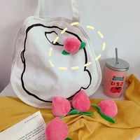 ins fruits pink peach plush men bag jewelry women peach brooches badges pin korean enamel pin backpack decoration