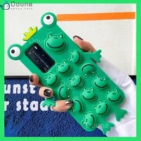 3d cute frog phone case for xiaomi redmi note 8 7 pro mi 11 10 10t lite 9t poco f3 f2 pro relieve stress push bubble soft cover