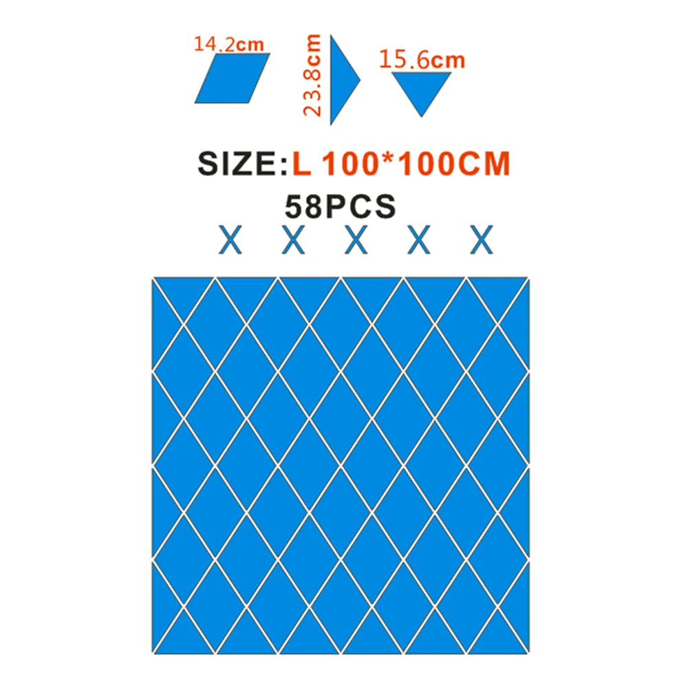 

DIY 3D Mirror Wall Stickers Diamonds Triangles Acrylic Art Wall Mirror Stickers Decoration for Kids Room Living Room Home Decor