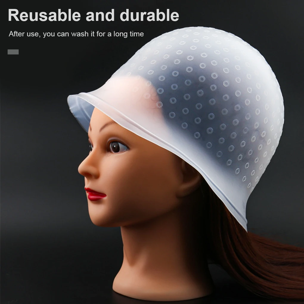 

Reusable Hair Colouring Highlighting Dye Cap With Hooks Frosting Tipping Color Styling Professional Tool