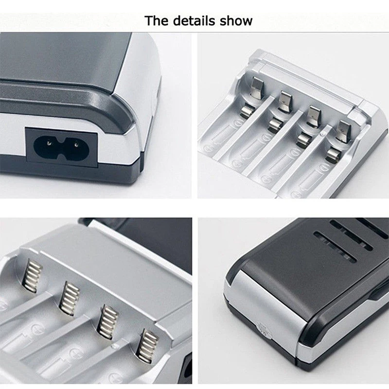 Зарядное устройство с 4 слотами для универсальных аккумуляторных батарей AA/AAA