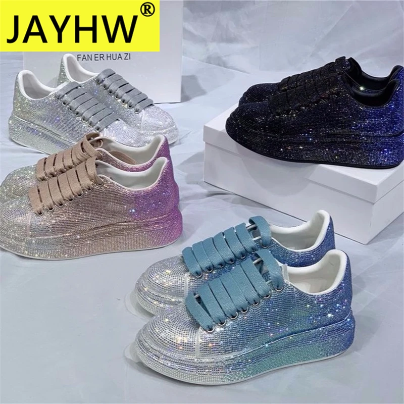 

JAYHW Luxury Designer Shoes Women Sneakers White Shoes Couples Thick Bottom Increased Woman Casual Platform Sneakers