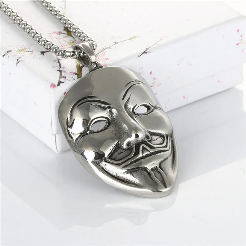 Фото EyeYoYo V for Vendetta» кулон с изображением из фильма Характер маска ожерелье с подвеской в виде головы Цепочки и ожерелья Мужская подвеска в стиле 