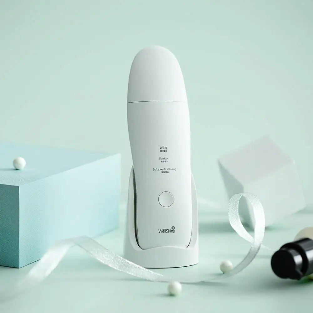 Xiaomi Wellskins Ultrasonic Facial Skin Scrubber Beauty Instrument Deep Face Cleaning Blackhead Remove Rechargeable | Бытовая техника
