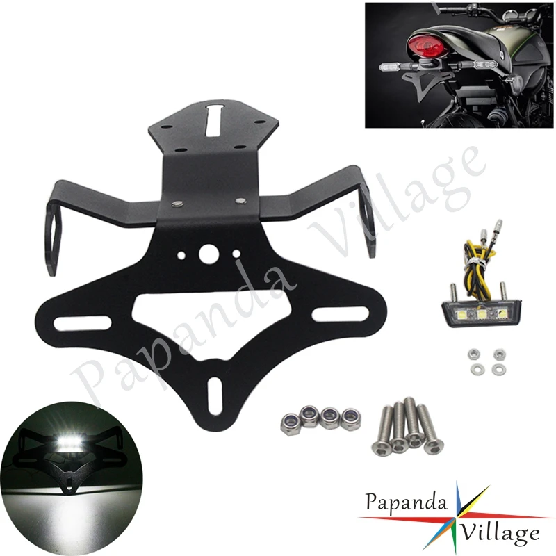 

For Kawasaki ZX-10R ZX 10R 10RR 2016-2019 Aluminum License Bracket Number Plate Holder Tail Tidy LED Light Fender Eliminator
