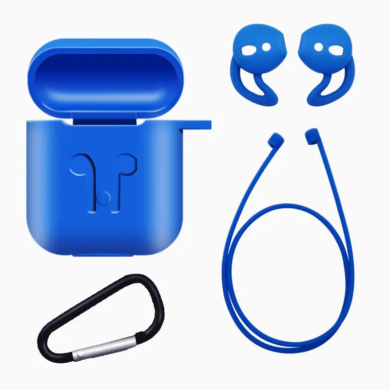 658-Blue Для AirPods чехол силиконовый защитный чехол с подставкой чехол противоударный Earpods чехол для Apple для наушников для Airpod чехол Зарядное устройство аксессуары - Цвет: 658-Blue