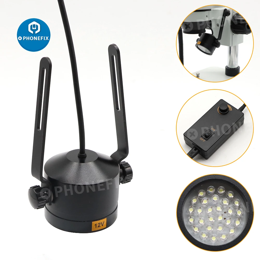 Микроскоп 28 шт. светодиодный Регулируемый наклонный кольцевой светильник