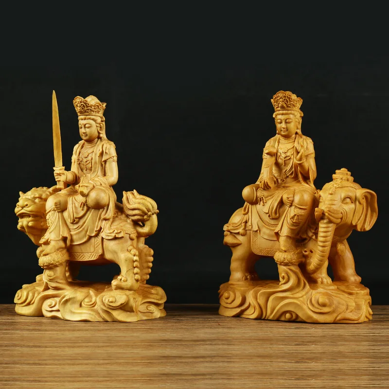 Деревянная Статуэтка манджури самантабхадра Бодхисаттва современное искусство