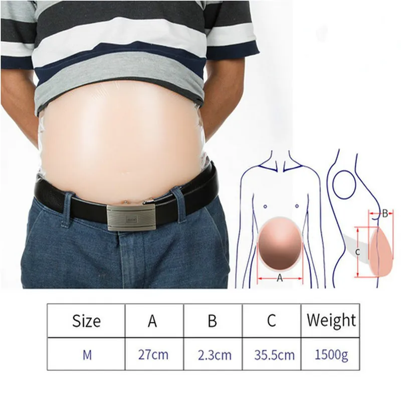 

Silicone Beer Belly Big Artificial Fake Potbelly Tummy Bump Prop Full Body Crossdresser Shemale Cosplay Shapewear Body 3 Size