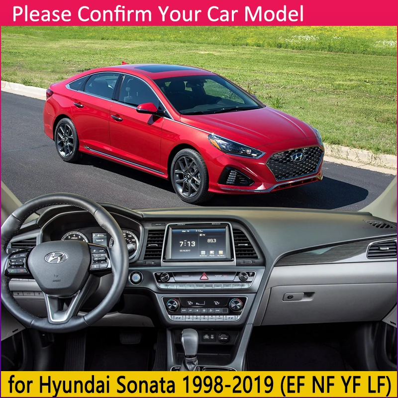 Для hyundai Sonata EF NF YF LF 1998~ Противоскользящий коврик, накладка на приборную панель, Солнцезащитный коврик, автомобильные аксессуары, коврик 2010