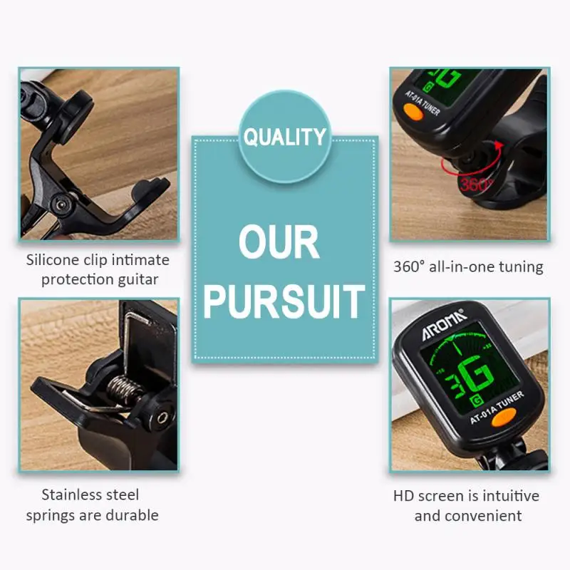 

For Acoustic Guitar Bass Violin Ukulele Guitar Parts Stringed Instruments Guitar Parts Chromatic Clip-On Digital Tuner