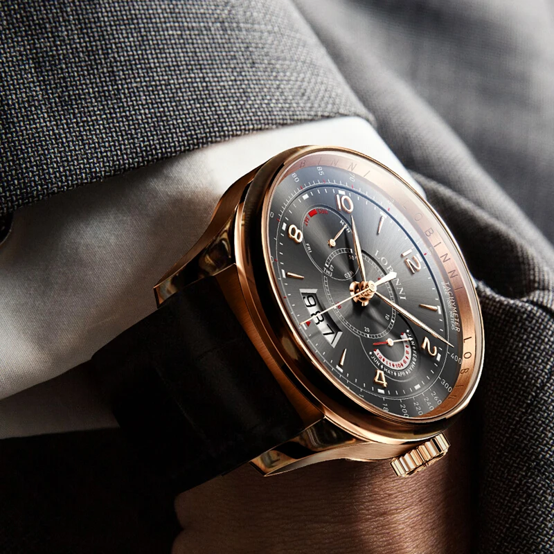 Швейцарские часы LOBINNI для мужчин японские автоматические механические MIYOTA 9122 с