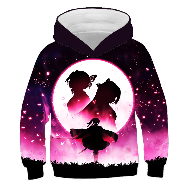 

Demon Slayer 3D baby Kids Hoodie Girls Off white Ghost Blade boys clothes Casual Sweatshirts Pullover Anime Harajuku Streetwear