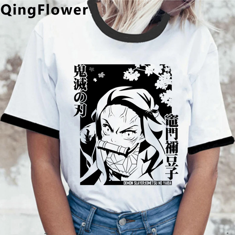 

Демон убийца Kimetsu без Yaiba футболка для мужчин размера плюс Повседневная футболка белого цвета tumblr эстетическое Летний Топ harajuku одежда для па...