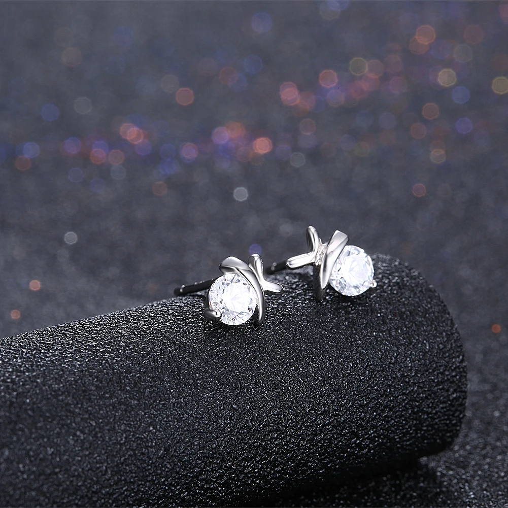 

SILVERHOO 925 Sterling Silver Earrings Real Silver Earrings For Women Send Friends Fashion Romantic Zircon Engagement Gift