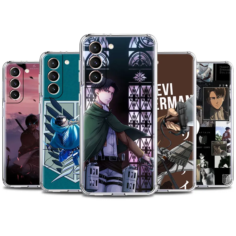

YNDFCNB Levi Ackerman Silicone Phone Case For Samsung Galaxy S21 S20 Ultra S10 Lite S9 Plus S20 FE 5G 10e Transparent Soft Coque