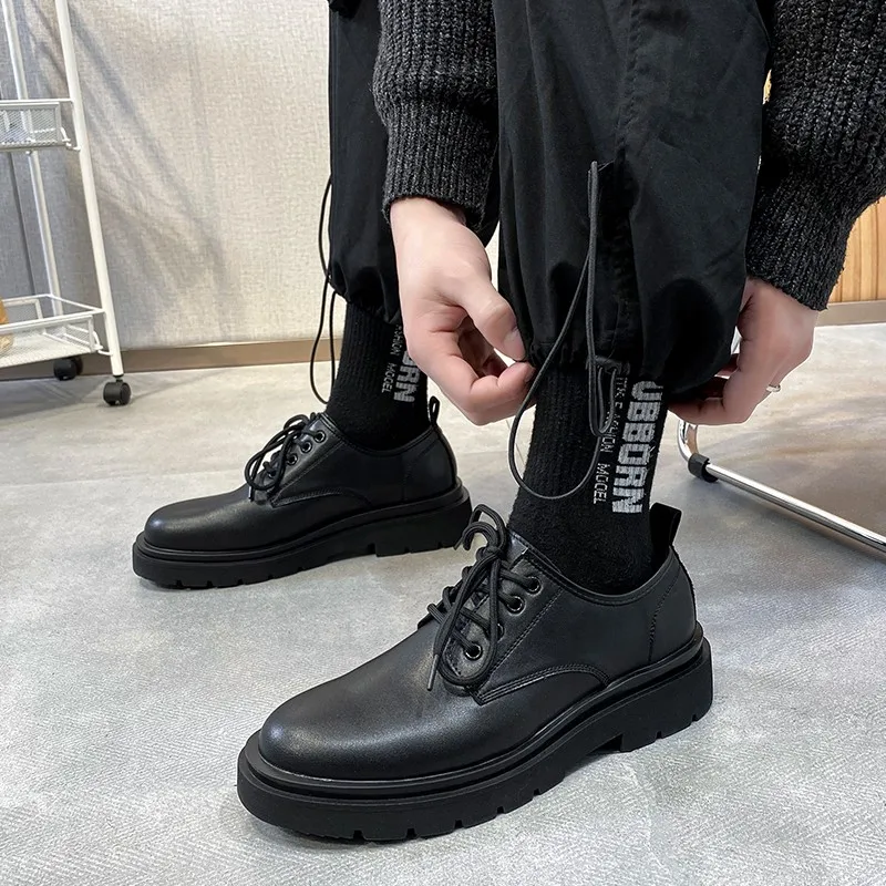 

Telent Men Leather Shoes Slip on Casual Shoes Dress Shoes Brogue Shoes Spring Ankle Boots Vintage Classic Male Casual