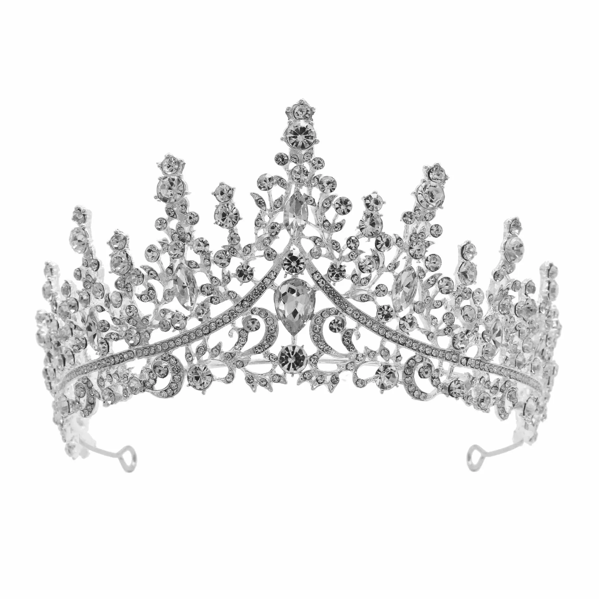 

PRMOO Noble Princess Tiaras Zinc Alloy with Crystal for Women Bride Girls Wedding Crown Hair Accessories