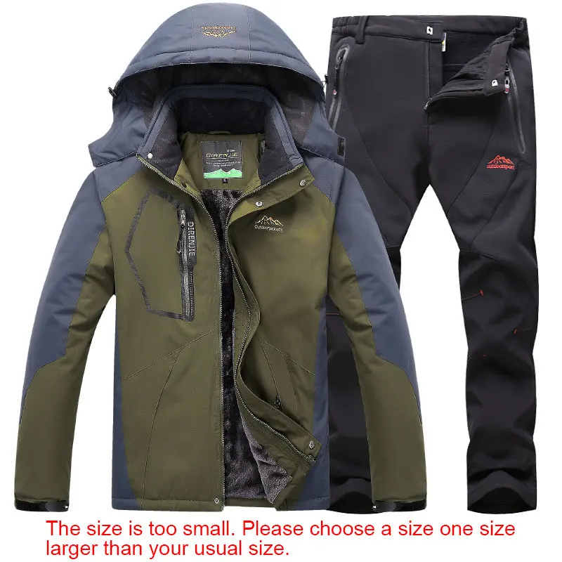 Зимний лыжный костюм для мужчин комплекты катания на лыжах и сноуборде Флисовая