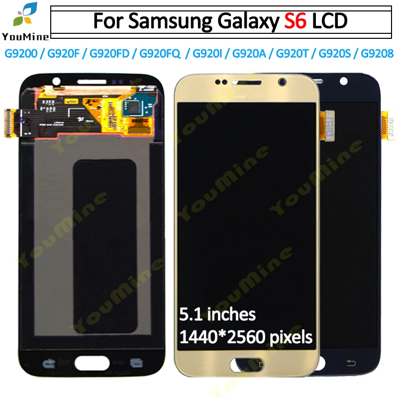 Для Samsung galaxy S6 G9200 ЖК-дисплей сенсорный экран дигитайзер G920F G920i G920P G920V G920A сборка