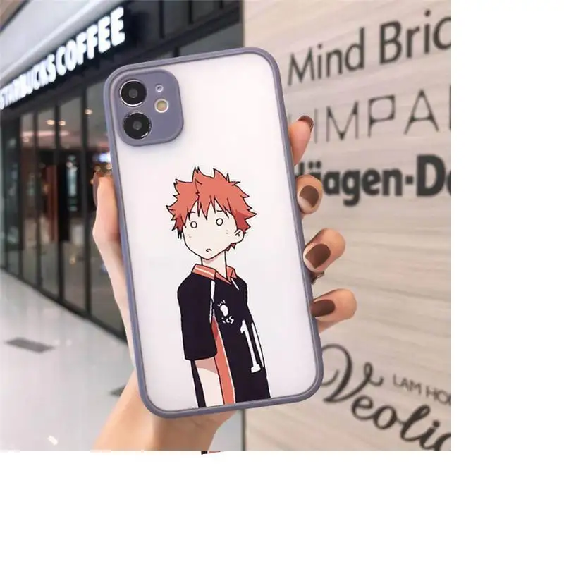 

Japan Anime Haikyuu Hinata attacks Phone Cases Matte Transparent For iPhone 12 Mini 11 Pro XR XS Max 7 8 Plus
