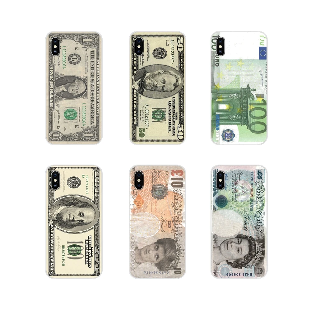 Винтаж Деньги Доллар рубль фунт силиконовый чехол для Apple iPhone X XR XS 11Pro MAX 4S 5S 5C SE 6S 7 8