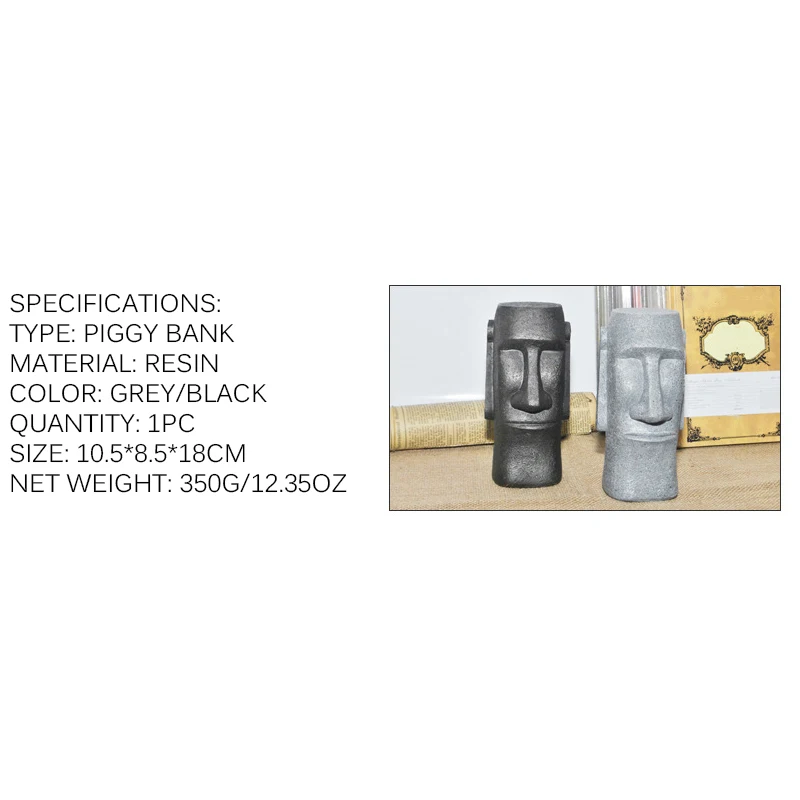 Искусственные смолы статуя с острова Пасхи Украшения монета копилка Коробки