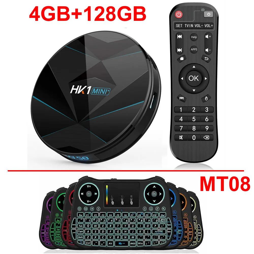 4GB 128GB add MT08 HK1 Мини плюс Смарт ТВ приставка Android 9,0 RK3318 4 Гб ОЗУ 128 Гб ПЗУ 2,4G/5G двойной wifi BT4.0 3D 4K HDR H.265 USB3.0 цифровой дисплей - Цвет: 4GB 128GB add MT08