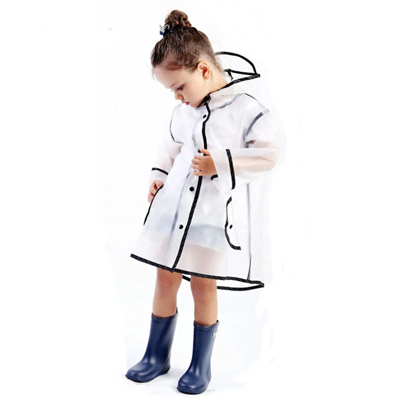 

Transparent EVA Baby Kids Raincoat Waterproof Children Rain Coat Outdoor Rain Jacket Windproof Poncho Rain Gear High Quality