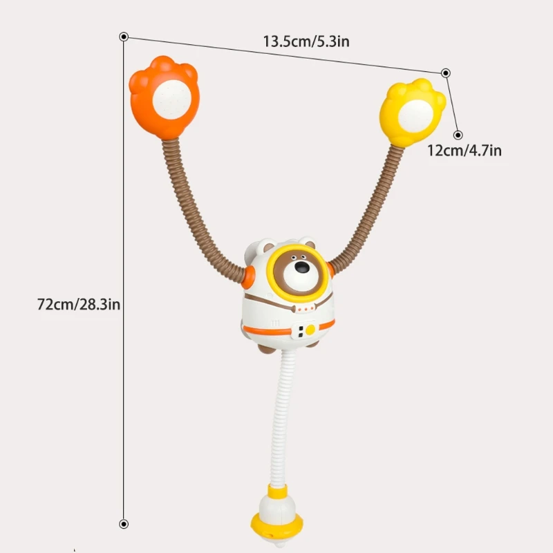 

Water Sprinkler Bath Toy Swimming Pool Toy Bath Playing Cartoon Shower Rose Bear Robot Toy for Bathtub Infant Non-Mold