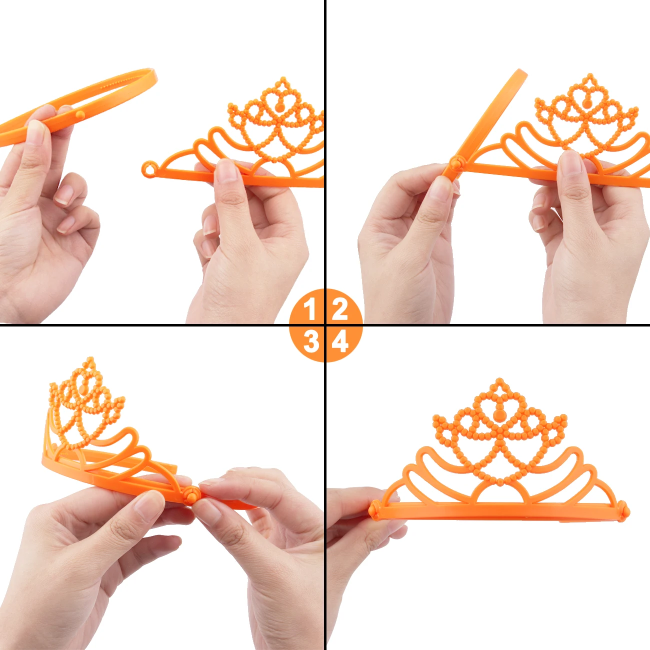 

2021 New Plastic DIY Crown Headband 6 Colors Detachable Banquet Party Children's Decorative Headband Hair Accessories