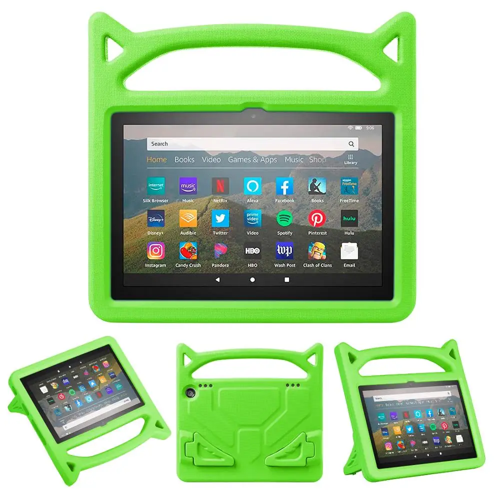 

For Kindle Fire HD 8 2020 Case Kids Tablet Protecter Shell Shockproof EVA Hand-Held Stand Cover Children Safe Cases