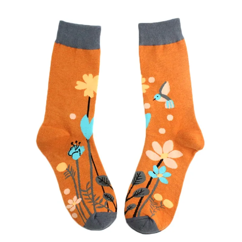 Женские носки в стиле Харадзюку яркие забавные хип хоп для осеннего или зимнего