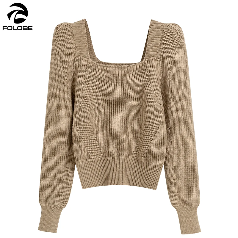

FOLOBE Autumn Winter Korean Sweater Women Square Simple All-match Pullover Female Knitted Sweater Jumpers women clothing 2020