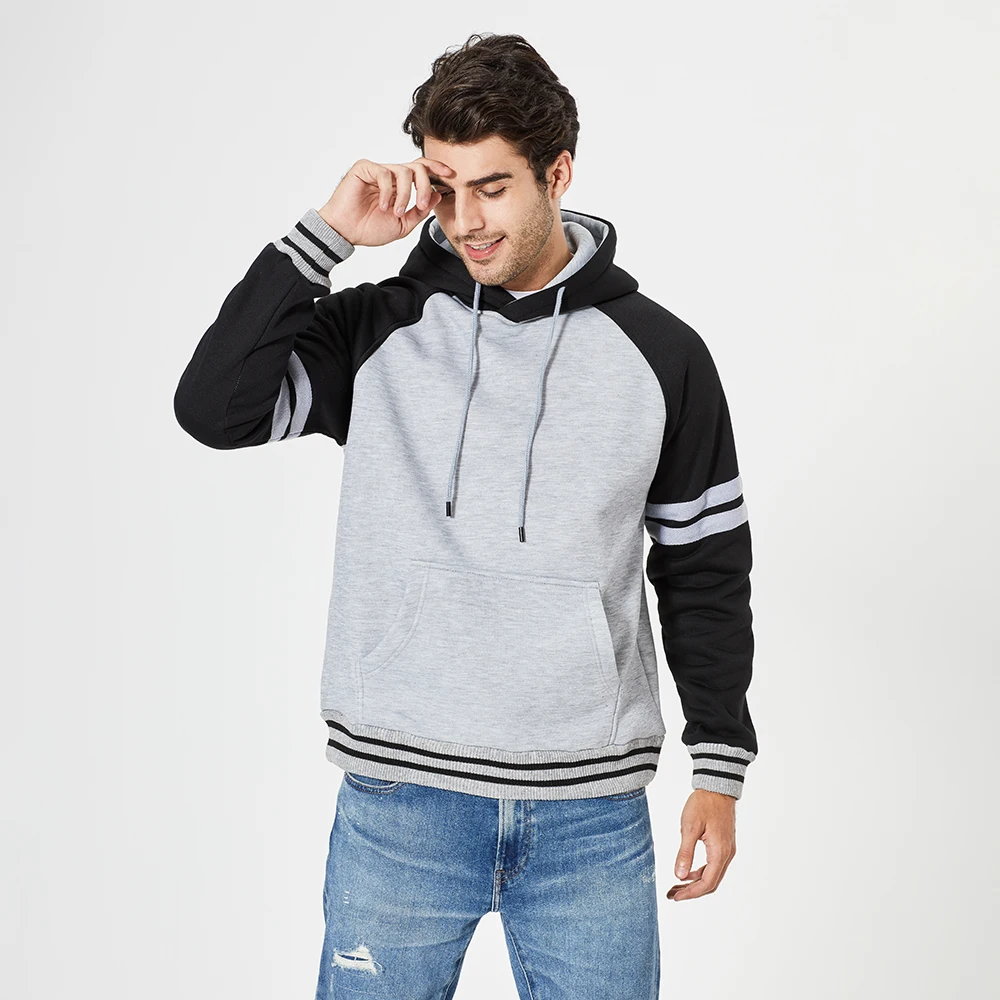Patchwork Striped Hoodie Men Streetwear 2021 New Hip Hop Oversized Mens Clothing High Street Hooded Sweatshirt | Мужская одежда