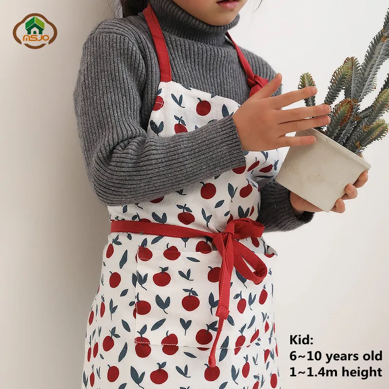 MSJO Детский фартук для взрослых хлопковый кухонный скандинавский рисунок с