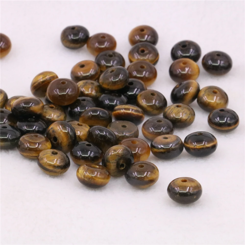 

Натуральный драгоценный камень тигровый глаз рондели разделительные бусины Свободные барабан камень счеты бусины для изготовления ювелир...