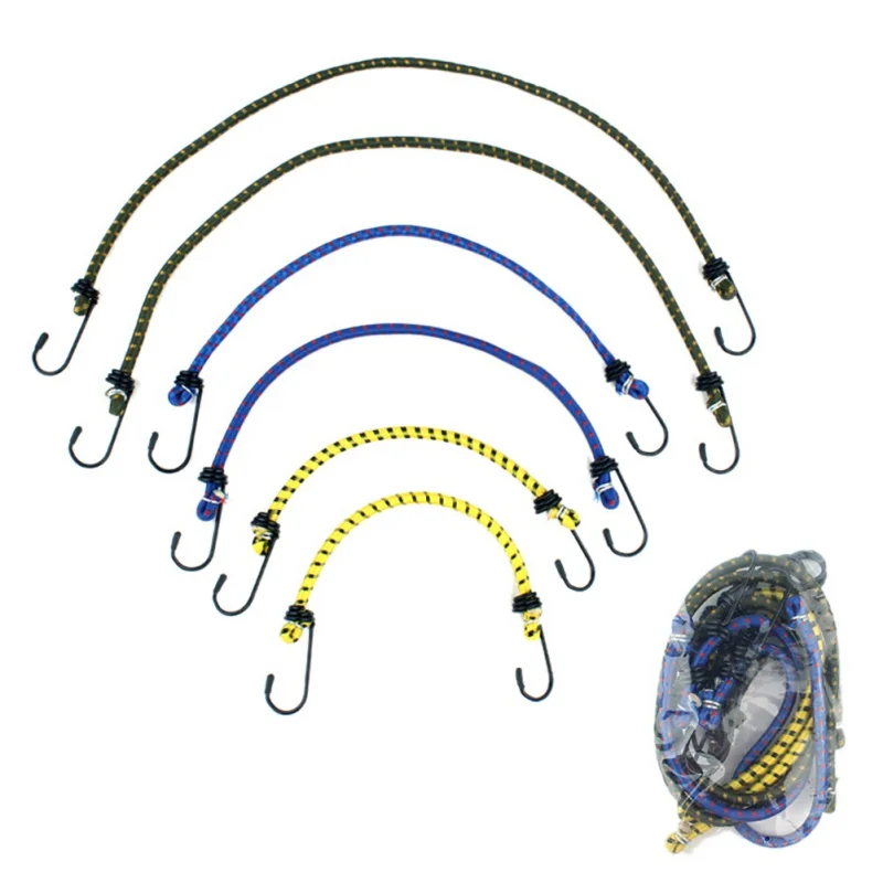 

CN 6pcs Bungee Cord High Elasticity Rubber Tied Rope With Hooks Outdoor Tent Assembly Camping Luggage outdoor Accessories