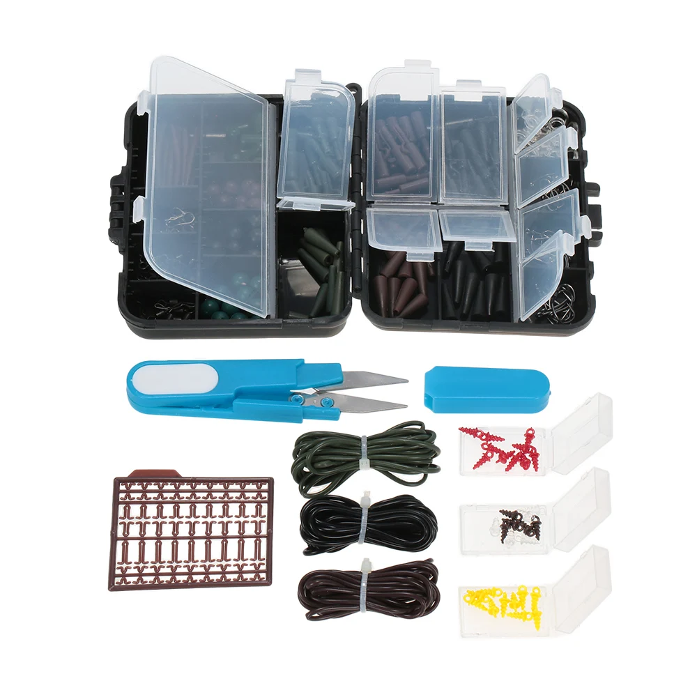 209 шт./компл. Карп рыболовные снасти коробка комплект предохранительные зажимы